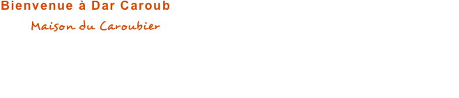 Bienvenue à Dar Caroub
Notre Maison du Caroubier peut accueillir très confortablement quatre personnes. 
Au rez-de-chaussée l’entrée du riad dessert une salle de bain, le wc, le patio et l’escalier vers l’étage où se trouve une chambre (lit 2 places) avec salle de bain et la terrasse.
Du patio qui fait office de salle à manger, on accède à la cuisine, au salon marocain et à une chambre (lit 2 places). Le linge de lit et de salle de bain est fourni.